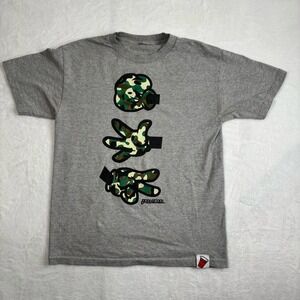 Y2K Booger Kids Rock Paper Scissors  Grey Graphic Shirt Distressed Medium